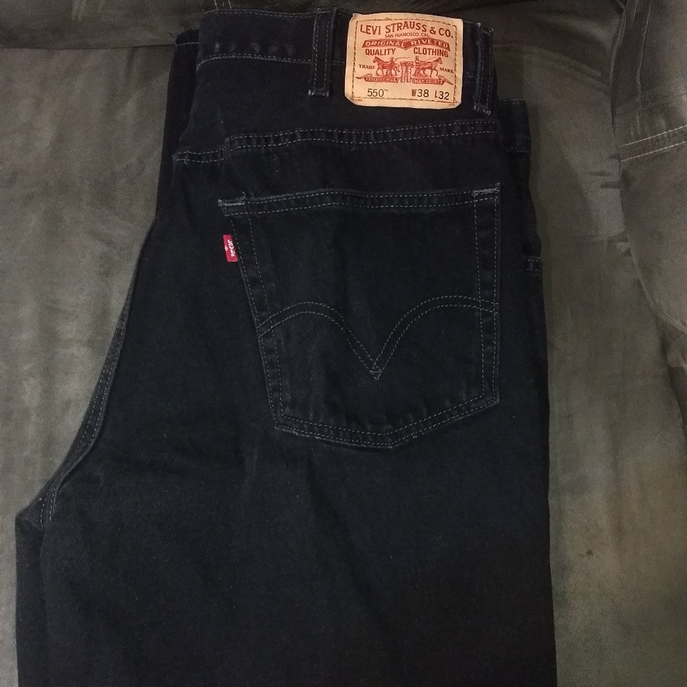 Men's Levi's 550 Black Jeans 38/32